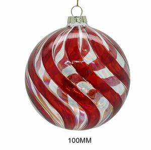 Ornements de Noël en verre soufflé à la main, couleurs vives, rouge, vert et blanc classiques, décorations pour arbre de Noël - Product Image 2