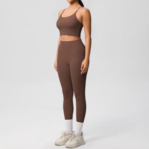 Vente en gros d'usine de logo personnalisé fabrication de haute qualité Oem Odm respirant séchage rapide tissu doux confortable femmes ensemble de yoga - Product Image 3