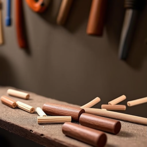 Clavijas Ranuradas de Caoba de 160 mm de Largo y 16 mm de Diámetro - Paquete de 10 Herramientas y Suministros para Manualidades - Product Image 3