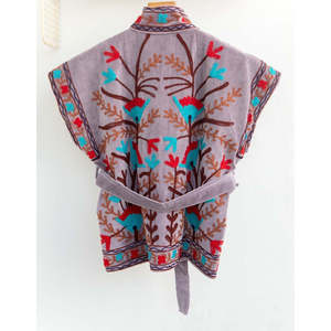 Autumn/Winter Velvet Embroidered <b>Jacket</b> Moonflower Large Outerwear Reversible Soft Cotton Floral Boho Coat for Spring/Summer - Product Image 2