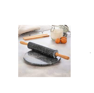 Rouleau à pâtisserie en marbre avec poignées en bois et forme ronde et épingle en bois et taille personnalisée emballage d'échantillon gratuit - Product Image 5