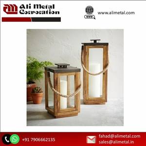 Exquisito farol de vela de madera para decoración del hogar, celebraciones navideñas festivas para sala de estar y Patio - Product Image 6