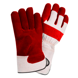 Gants de travail en cuir de vachette fendu avec logo personnalisable de haute qualité - Product Image 3