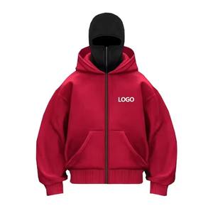 Sweat à capuche en jersey de coton molletonné avec logo imprimé personnalisé 100% sweat à capuche double en coton impression numérique délavée à l'acide pour l'hiver - Product Image 5