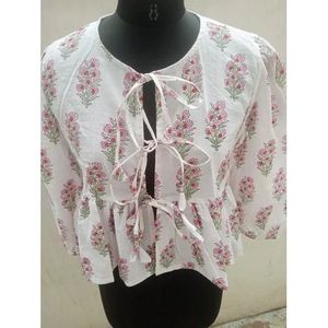 Top en coton à col haut pour femme-Vêtements d'extérieur en rayonne vintage avec décoration en dentelle Disponible en tailles XL 3XL 4XL Style décontracté - Product Image 2