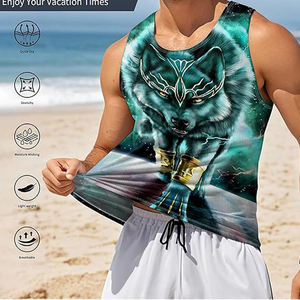 Débardeur personnalisé à séchage rapide impression par sublimation débardeurs pour hommes pour l'été fitness hauts de bronzage - Product Image 3