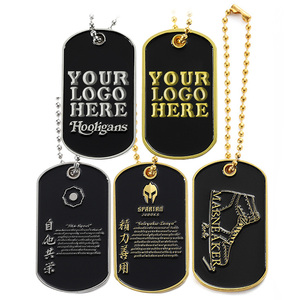 Placas de Identificación para Perros Estilo Hip Hop, Chapadas en <span class=keywords><strong>Oro</strong></span> y Plata, de Aleación de Zinc y Metal Esmaltado, con Logotipo y Texto Personalizados, para Regalos Conmemorativos - Product Image 1