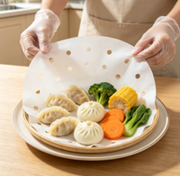 Papier sulfurisé antiadhésif pour cuisson vapeur, idéal pour les raviolis et les pains vapeur, feuilles de cuisson de qualité alimentaire