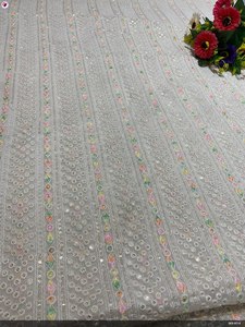 Telas de Georgette de viscosa pura Sherwani bordado Dyeble diseño transpirable Plaid vestido de novia tejido técnicas de punto - Product Image 4