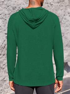 Nouveau design Automne Sweat à capuche de compression pour homme Couleur unie Pull à capuche Sweat-shirt Impression personnalisée sur les manches - Product Image 2