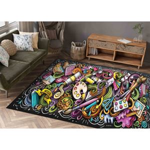 Tapis de peintre, Tapis coloré, Tapis à motifs de pinceaux, Tapis artistique, Tapis pour salle d'activités créatives, Tapis en chenille - Product Image 1
