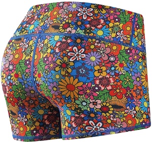 Nouvel Arrivage Short de Compression Taille Haute pour Femme, Entièrement Sublimé, Respirant, Séchage Rapide, pour la Gym, l'Entraînement, la Course et le Sport, Motif Floral - Product Image 4