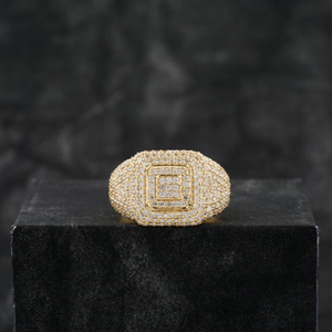 แหวนเงินแท้ 925 ชุบทอง ประดับเพชรโมอิสซาไนต์ VVS ขายดี งานจิวเวลรี่คุณภาพสูง สำหรับผู้ชาย ผู้หญิง สไตล์ฮิปฮอป เหมาะสำหรับงานแต่งงาน งานหมั้น ของขวัญ ยูนิเซ็กส์ - Product Image 1