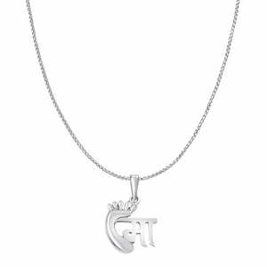 Colgante Madre Santa con Pies en Platino, Oro Rosa de 14K y Rodio, con Perla de Agua Dulce, Diamante y Zirconia, Joyería Elegante - Product Image 1