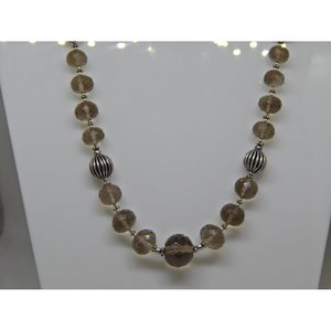 Collar de cuentas finas de Plata de Ley 925, joyería de piedras preciosas naturales de cuarzo limón ahumado brillante genuino, regalo para ella - Product Image 2