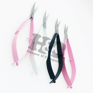 Nouveau rose printemps ciseaux broderie noir ciseaux incurvé noir cuticule Micro ciseaux droit sourcil coupe vison Logo - Product Image 4
