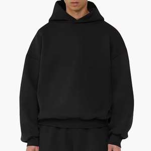 2025 Luxury Heavyweight 500gsm Cotton Fleece <b>Hoodies</b> for Men Boxy Fit Cropped Design with <b>Plain</b> Dyed Technique for Winter - Product Image 5