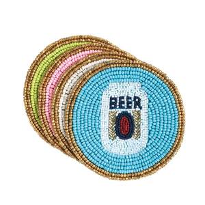 Classic Seed Beads Handmade <b>Coaster</b> Table Decor Fancy <b>Beaded</b> Embroidery <b>Coaster</b> Drink Accessories - Product Image 1