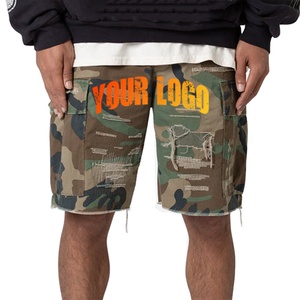 Prince Industry hommes High Street Style Camouflage Cargo Shorts confortable ceinture élastique 100% coton pour le travail en plein air - Product Image 1