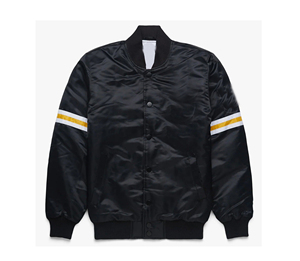 Personalizar Universidad bordado seda hombres Varsity béisbol chaqueta de satén abotonada deportes hombres satén chaqueta Color bloque - Product Image 3