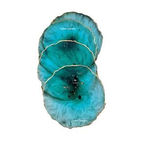 Ensemble de sous-verres en résine au design moderne et unique, parfait pour les boissons, ajoute une touche décorative tout en protégeant vos dessus de table, nouvelle qualité - Product Image 2