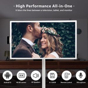 ทีวี LED สมาร์ทพกพาขนาด 32 นิ้ว หน้าจอสัมผัส หมุนได้ พร้อมขาตั้งแบบมีล้อ แบตเตอรี่ในตัว รีโมทคอนโทรล กล้อง 1080p Full HD - Product Image 6