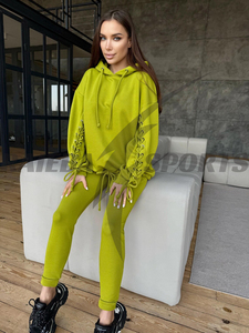 ชุดวอร์มสตรียอดนิยมจากนักออกแบบชุดกางเกง100% ผ้าฝ้ายใส่สบายชุดวิ่งสำหรับเด็กผู้หญิงชุดกางเกงมีฮู้ดสไตล์ทรงหลวม - Product Image 6