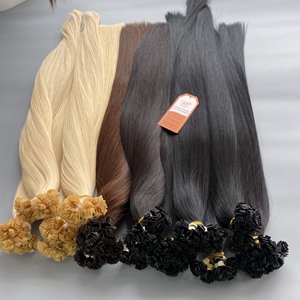 Extensions de cheveux vierges Remy à pointe plate en kératine droite et soyeuse de haute qualité prix de gros d'usine cuticule alignée - Product Image 1