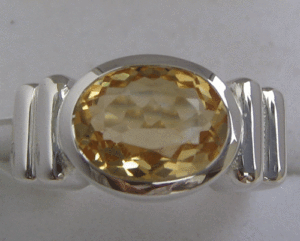 แหวนคริสตัลซิทรินธรรมชาติสำหรับผู้หญิงจาก Shah Gems เงินแท้ 925 - Product Image 1