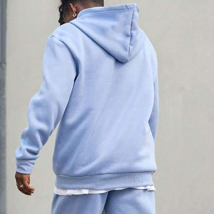 Pull à capuche surdimensionné bleu ciel pour hommes, personnalisé 350 Gsm coton lourd polyester 100% coton polaire vierge, vente en gros - Product Image 6