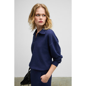 เสื้อสเวตเชิ้ตคอโปโลผ้าเนื้อนุ่มยืดหยุ่นสำหรับผู้หญิง GRIMELANGE SILKEN - Product Image 5