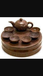 ชุดน้ำชาและถ้วยไม้มะพร้าวสไตล์นอร์ดิกไม้กาแฟพร้อมหม้อและถาดโลโก้ที่กำหนดเอง - Product Image 3