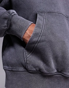 Sweat à capuche vintage grande taille, tricoté, poids lourd 420 g/m², écologique, streetwear, avec logo brodé personnalisé - Product Image 3