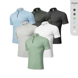 เสื้อกีฬามีซิปสำหรับผู้ชายเสื้อยืดรัดรูปแห้งเร็วเสื้อเข้ารูปเข้ารูปเข้ารูปเสื้อ1/4เข้ารูปพิมพ์โลโก้ได้ตามต้องการ - Product Image 2