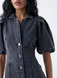 Vestido acampanado gris Denim desteñido Nuon - Product Image 3