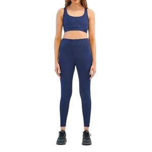 ชุดเซ็ตสองชิ้นผ้าริบเนื้อนุ่มคุณภาพสูงสำหรับผู้หญิง ชุดออกกำลังกายโยคะ ทรงเข้ารูป - Product Image 1