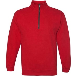 Sudadera con capucha de alta calidad para hombre, de algodón grueso, con media cremallera y estampado en relieve, estilo deportivo - Product Image 1