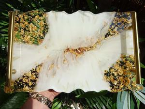 Resin <b>Decorative</b> Tray in Multiple Colors Rectangle Home <b>Decor</b> Resin Tray High Quality - Product Image 5