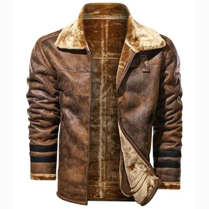 Chaqueta de Motociclista de Cuero Genuino de Oveja para Hombre, con Forro de Piel, Tejido a Crochet, Transpirable, con Capucha, Personalizable, para Invierno - Product Image 4