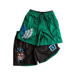 Short de gym double couche en polyester 100% pour hommes Vêtements de rue personnalisés Sublimation réversible Maille unie High Street pour le basket-ball - Product Image 1