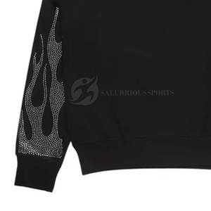 Sweat-shirt en molleton de coton à manches longues uni pour homme avec strass mignon et logo personnalisé Fabriqué au Pakistan - Product Image 5