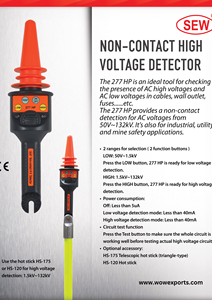 Metravi 277HP Détecteur haute tension sans contact Testeur de tension AC sûr et précis pour les équipements et circuits électriques - Product Image 3