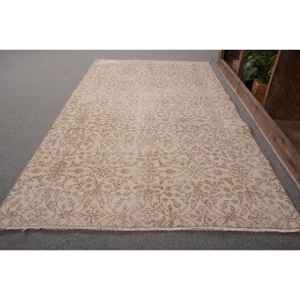 Alfombra de lana turca Beige Vintage de 3,5x6,6 pies, hecha a mano, clásica, gran área abstracta, Patchwork, diseño Rectangular para pasillo, látex - Product Image 2