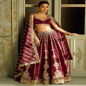 Latest Designer Georgette Silk Zari Sequence Work Lahenga Choli <b>Indian</b> & <b>Pakistani</b> <b>Clothing</b> by FabZoe - Product Image 1