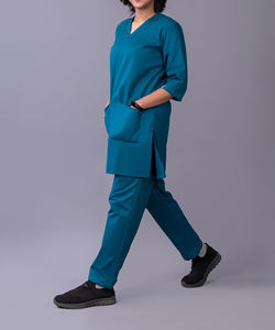 Cuello en V Belleza Tejido Cómodo Uniforme Scrub Uniformes Conjuntos Diseños OEM Médico Scrubs Mujer para Mujeres Uniformes de Hospital - Product Image 3