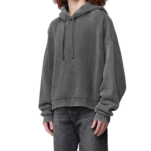 Meilleure qualité coton à capuche épais polaire en relief impression personnalisée hommes plaine sweat à capuche vierge nouveauté 2025 - Product Image 2