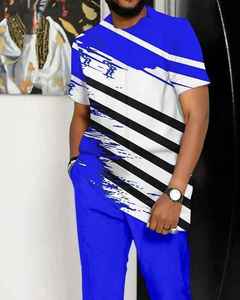 NOVEDAD DE VERANO 2025, ropa deportiva informal para hombre, moda con estampado 3D, ajuste cómodo, tela tejida de satén para exteriores, conjuntos de ropa de abrigo de secado rápido - Product Image 3