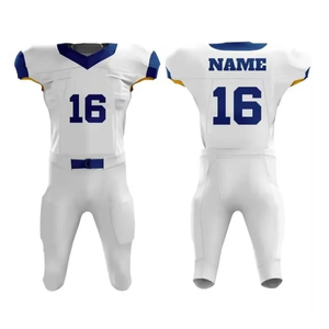 Conjunto de uniforme de fútbol americano sublimación con camisa y pantalón, jerséis de práctica de fútbol americano juvenil de diseño personalizado al por mayor - Product Image 5