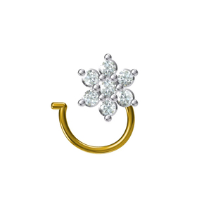 Innovador alfiler de Nariz de Oro de 14 quilates con diseño distintivo de diamante para asociaciones minoristas de élite Éxito de Boda sin precedentes - Product Image 1