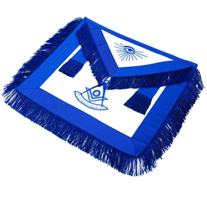 Regalia Blue Lodge Master Mason Delantal Collar Guantes Estuche Masonic Past Master Mason Azul marino Plata Delantal con especial - Product Image 4